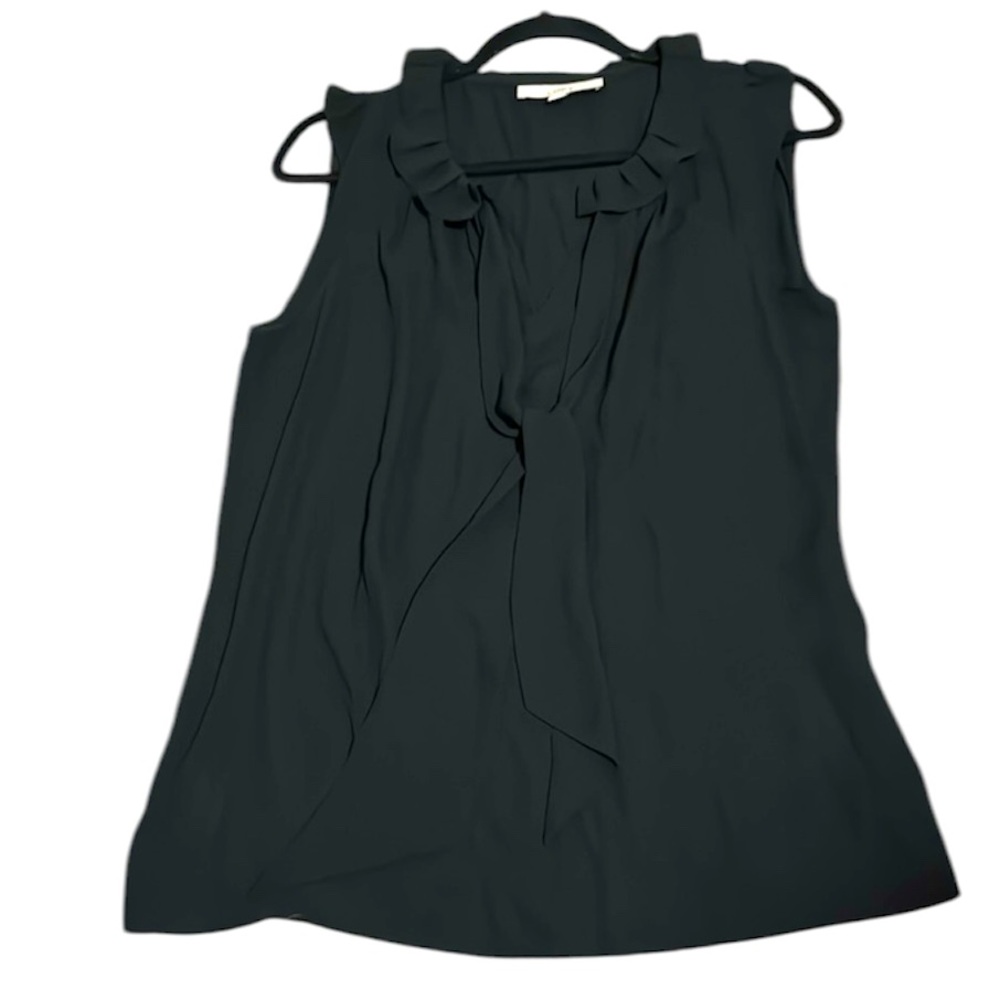 Ann Taylor LOFT dressy front tie top (black) MEDIUM